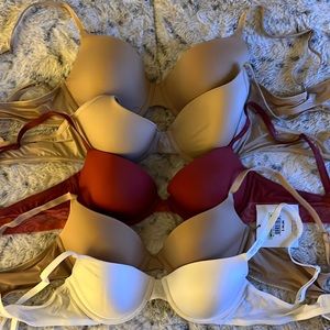 Five Calvin Klein Underwire Bras.